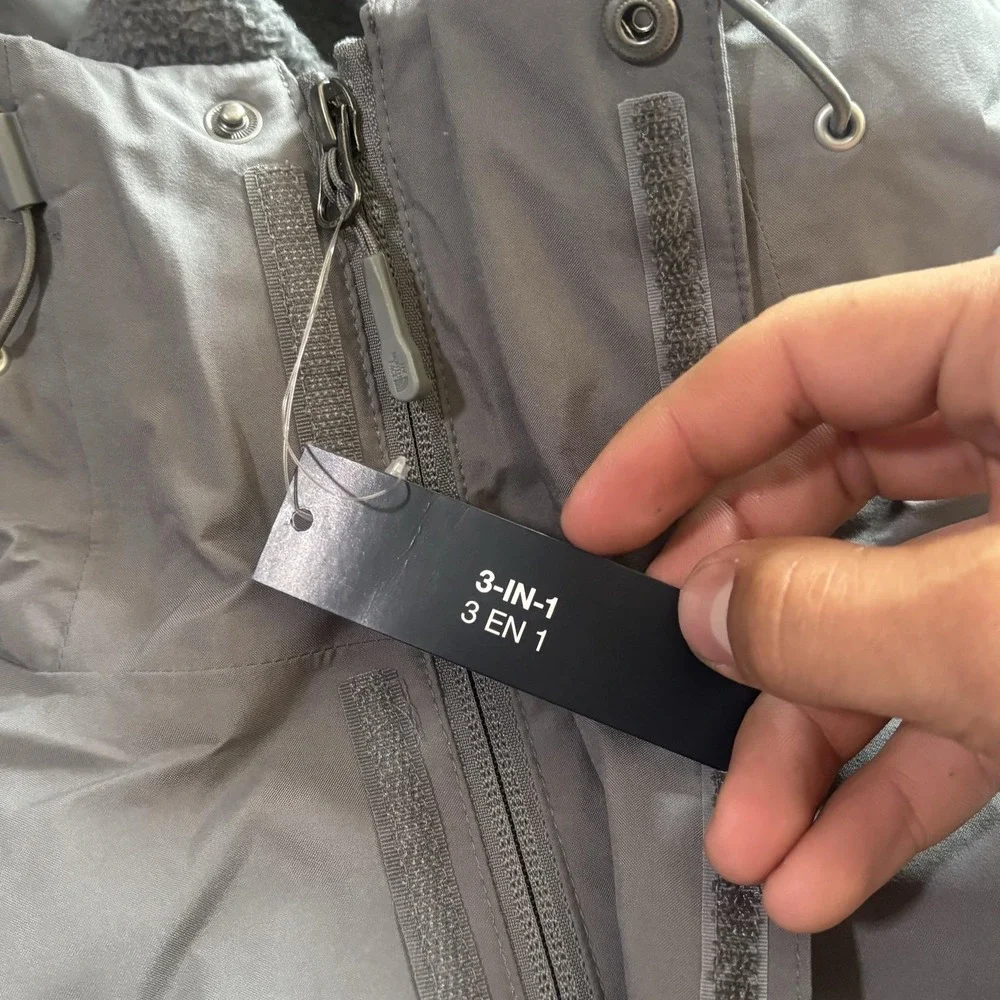 NWT The North Face Jacket Mens Large Gray Toro Peak Triclimate DryVent 3-in-1